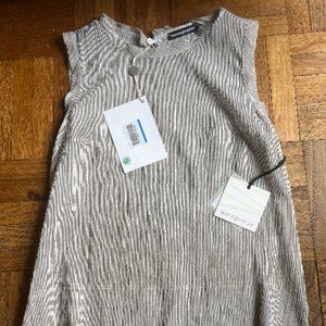 Brand new Biancoghiaccio 100% cotton sleeveless blouse striped women size XS